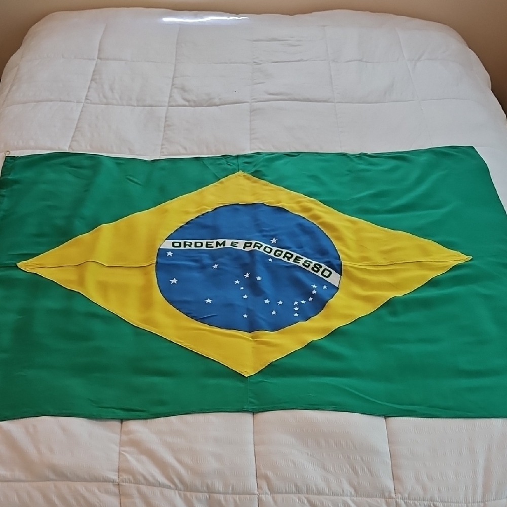 Brazil Brazilian Flag Banner ORDEM E PROGRESSO. Soccer. FIFA